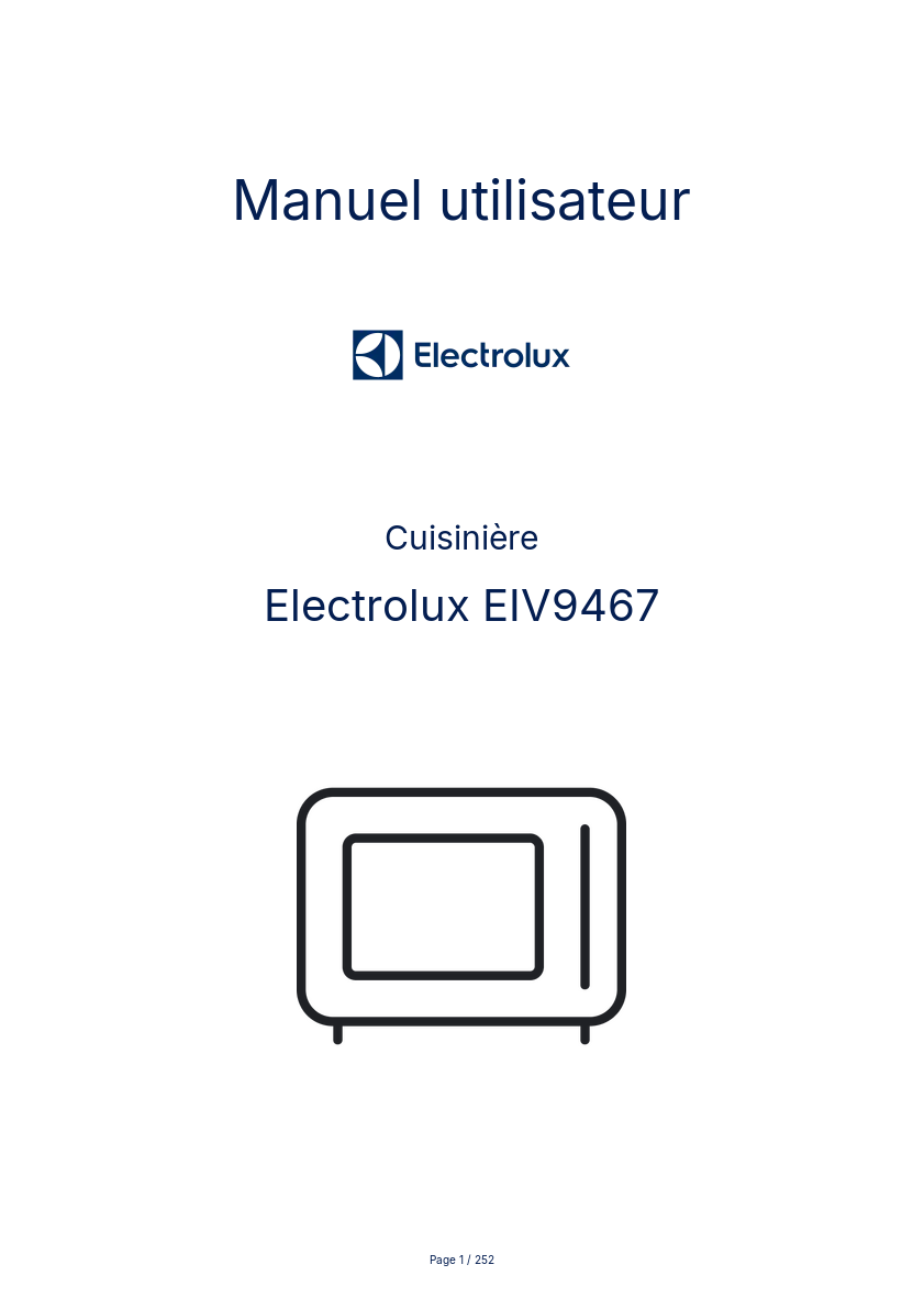 Image de la première page du manuel de l'appareil EIV9467