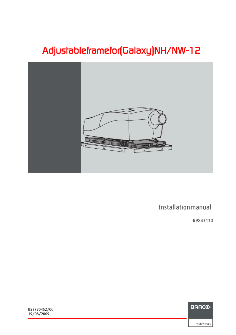 Page n°1 - Manuel utilisateur Barco R9843110