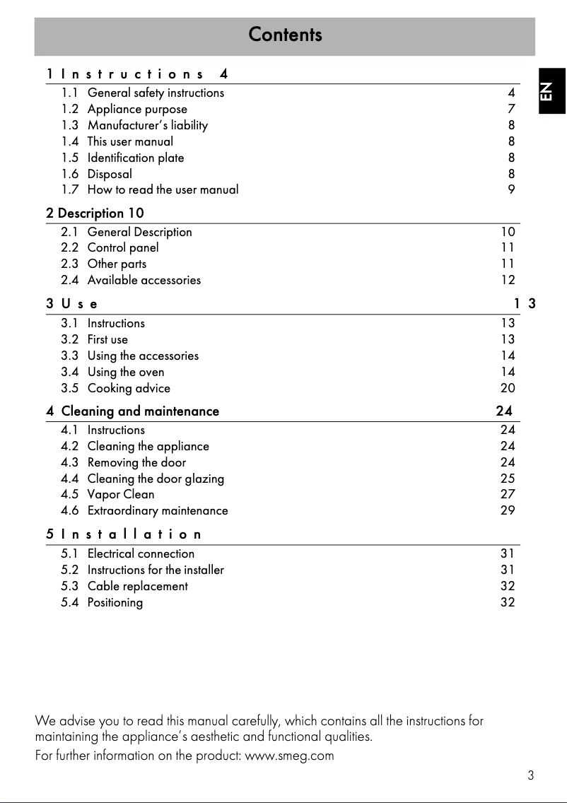 Page n°1 - Manuel utilisateur Smeg SFRA9300TN