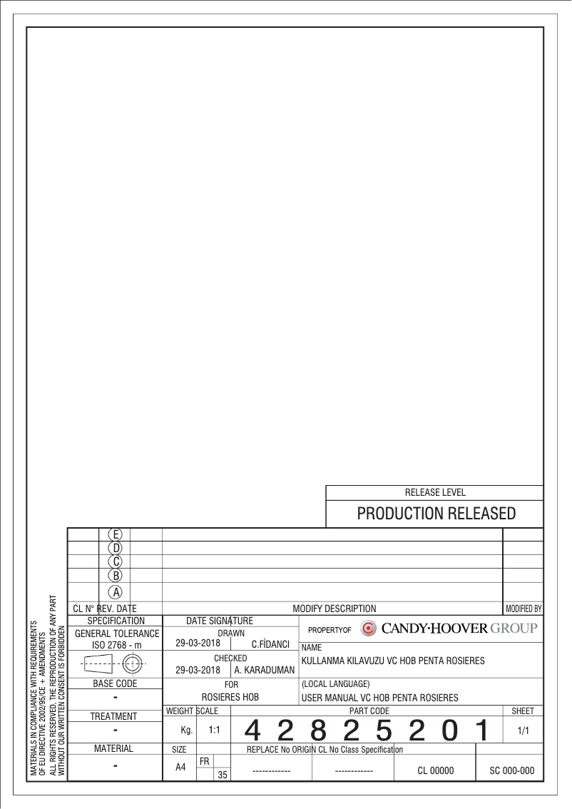 Image de la première page du manuel de l'appareil RH 74 DBXP