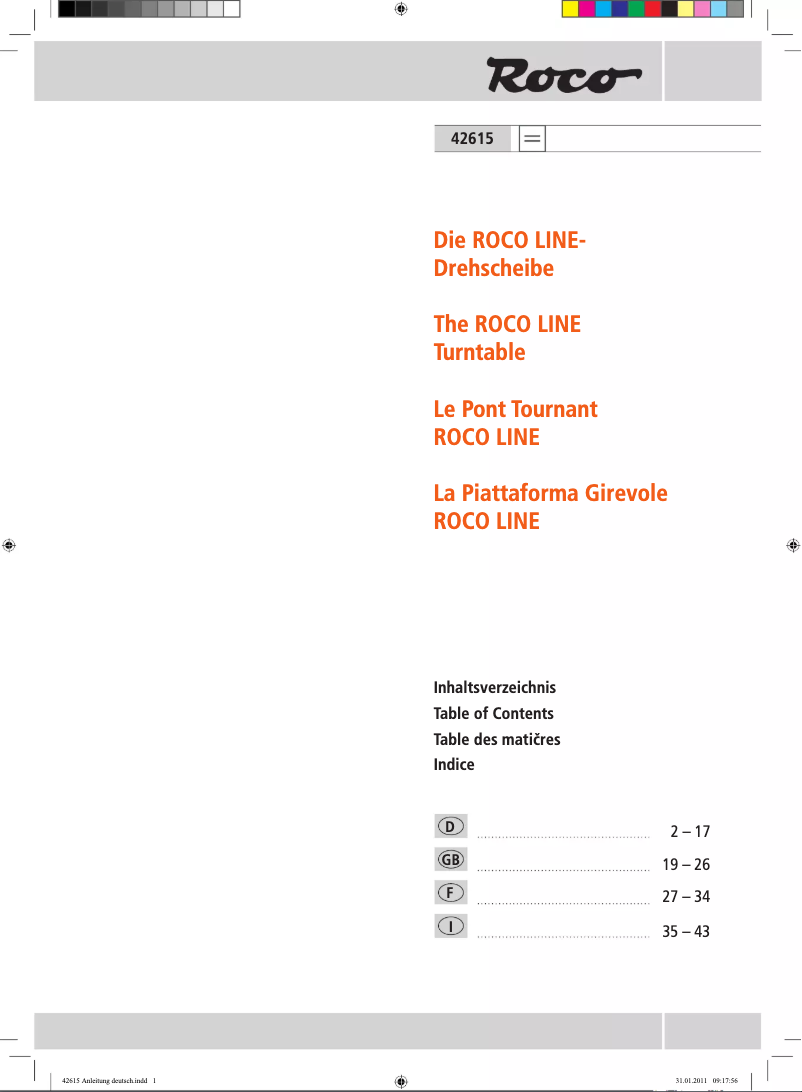 Page n°1 - Manuel utilisateur Roco 665201