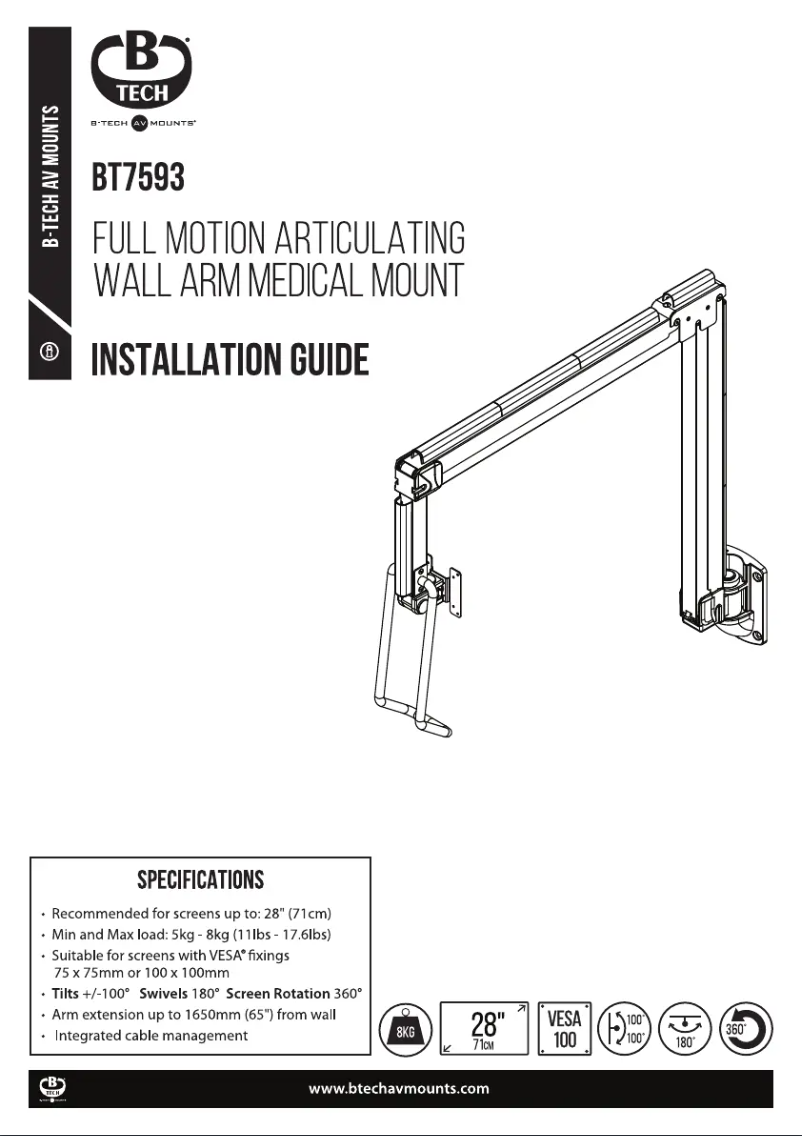 Page n°1 - Guide d'installation B-Tech BT7593