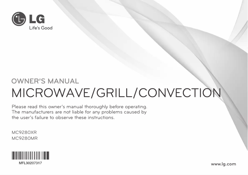 Image de la première page du manuel de l'appareil MC9280MCRS