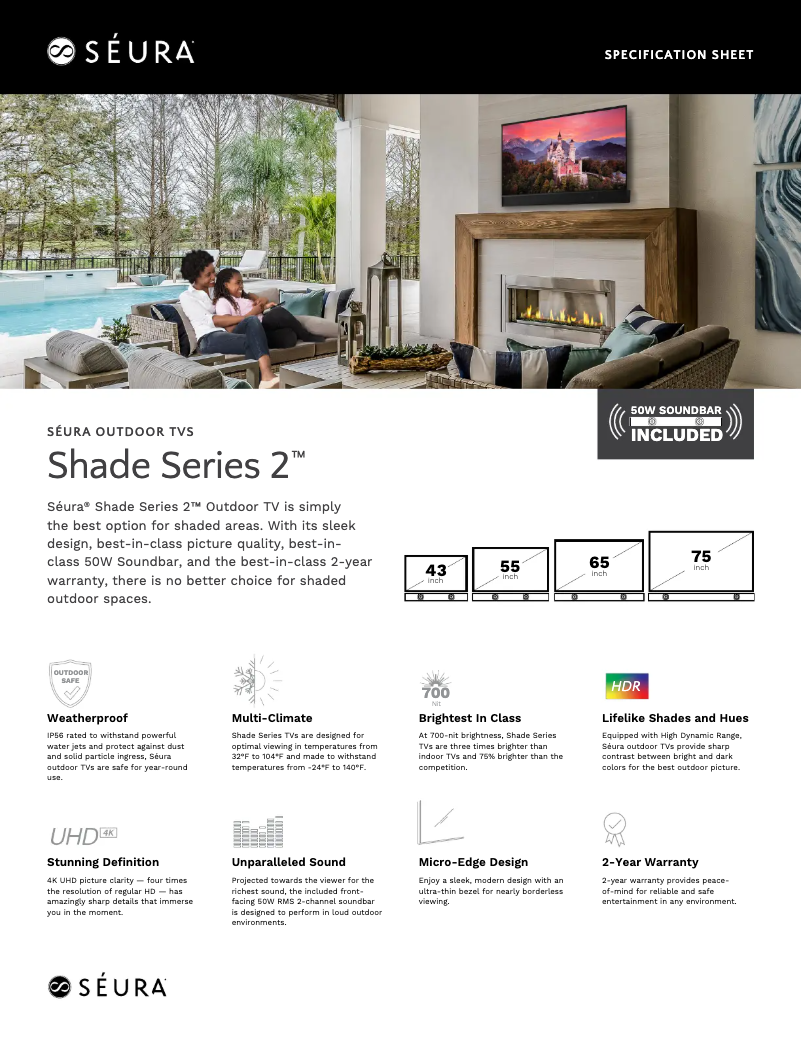 Image de la première page du manuel de l'appareil Shade SHD2-75