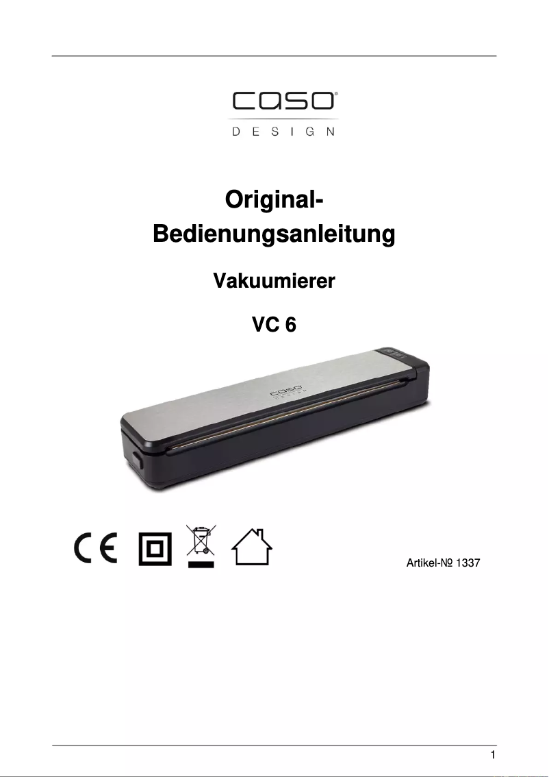 Image de la première page du manuel de l'appareil VC 6