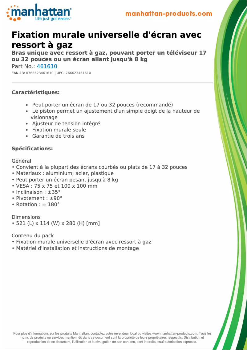 First page image of the manual for 461610