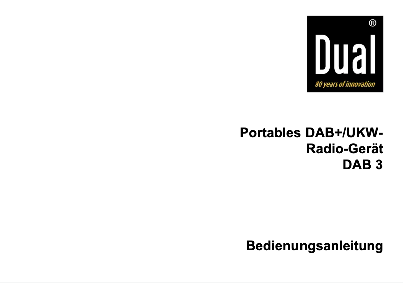 Page 1 de la notice Manuel utilisateur Dual DAB 3