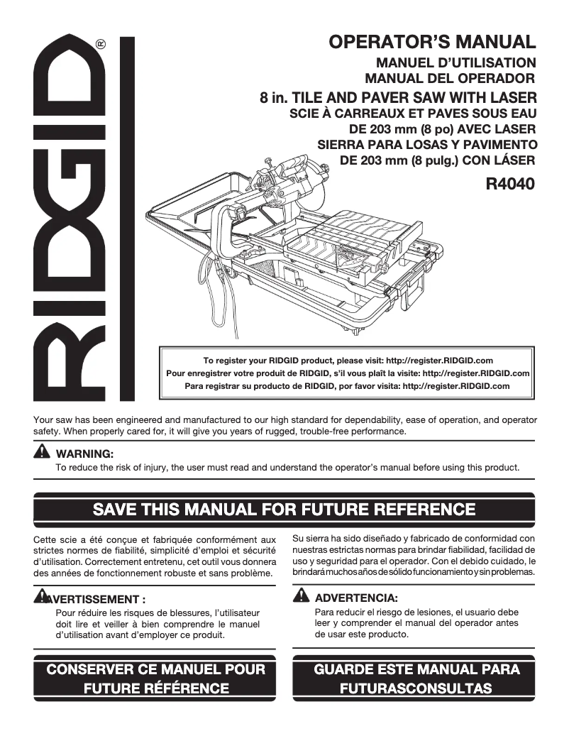 Image de la première page du manuel de l'appareil R4040S