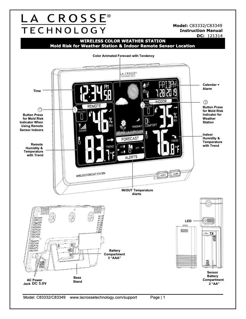 Image de la première page du manuel de l'appareil C83349
