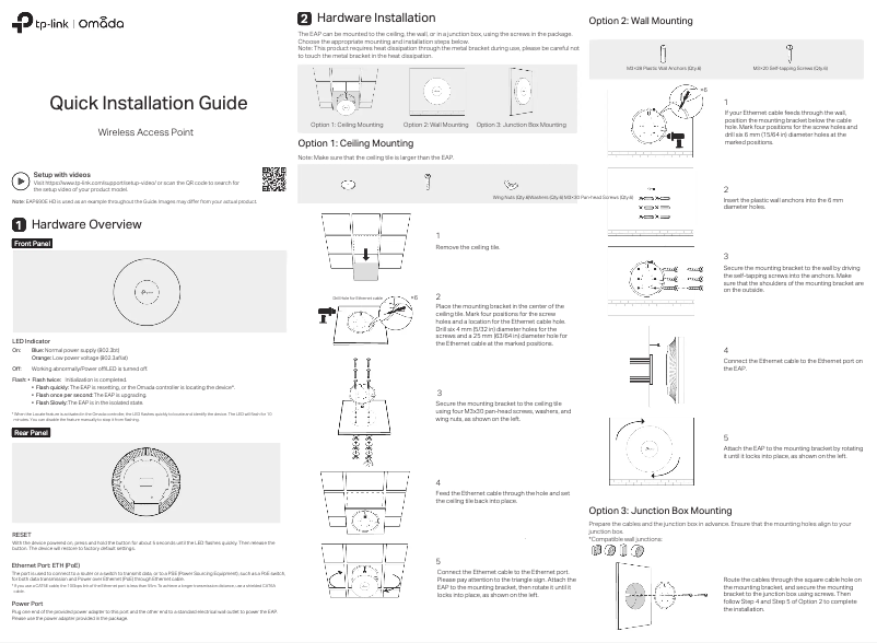 Page n°1 - Guide d'installation TP-Link Omada EAP690E HD