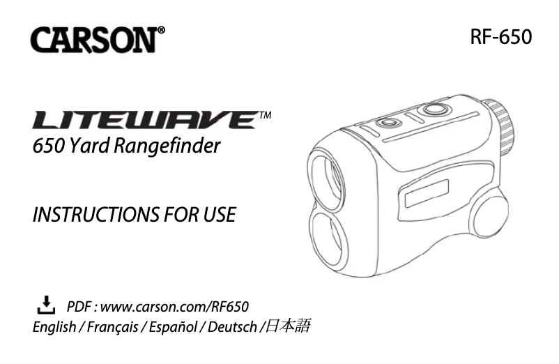 Page 1 de la notice Manuel utilisateur Carson LiteWave RF-650