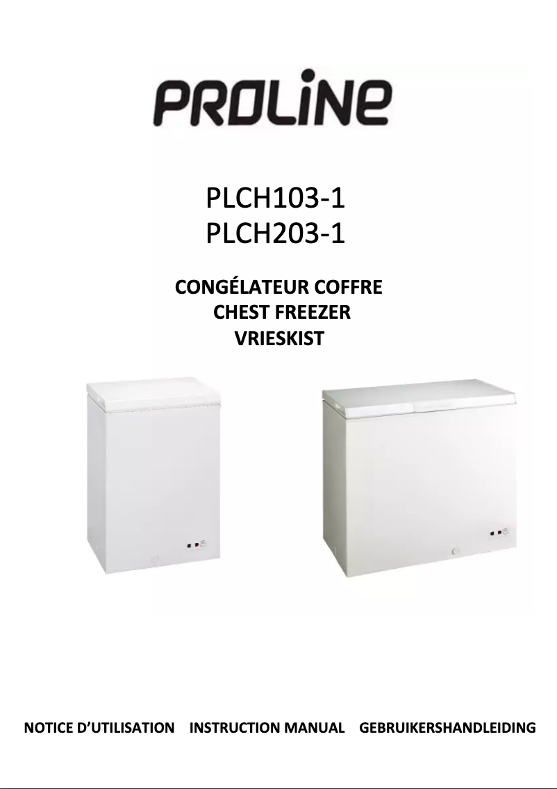 Page n°1 - Manuel utilisateur Proline PLCH103-1