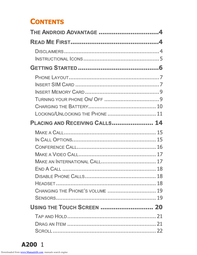 Page n°1 - Manuel utilisateur Micromax Canvas Turbo Mini A200