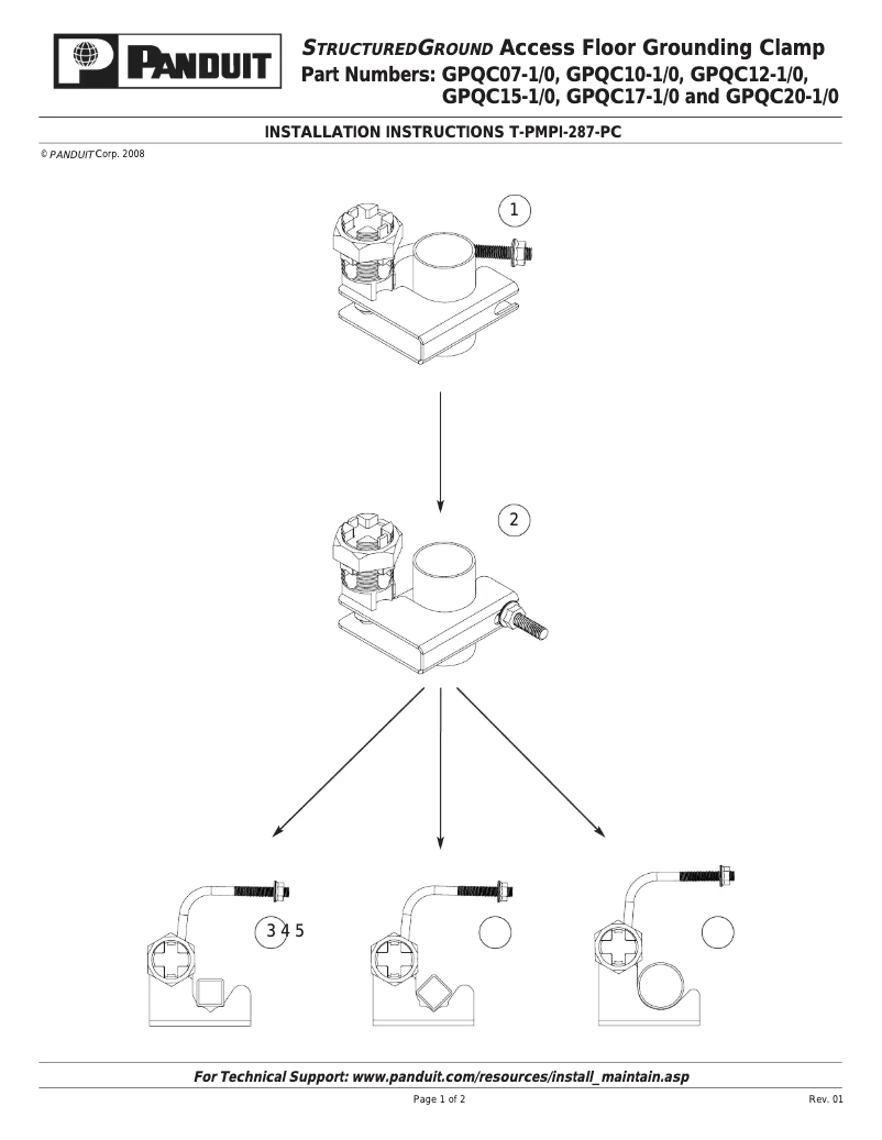 Page n°1 - Manuel utilisateur Panduit GPQC10-1/0