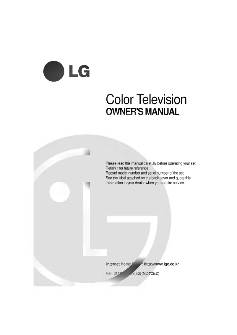 Page n°1 - Manuel utilisateur LG CP-29H30H