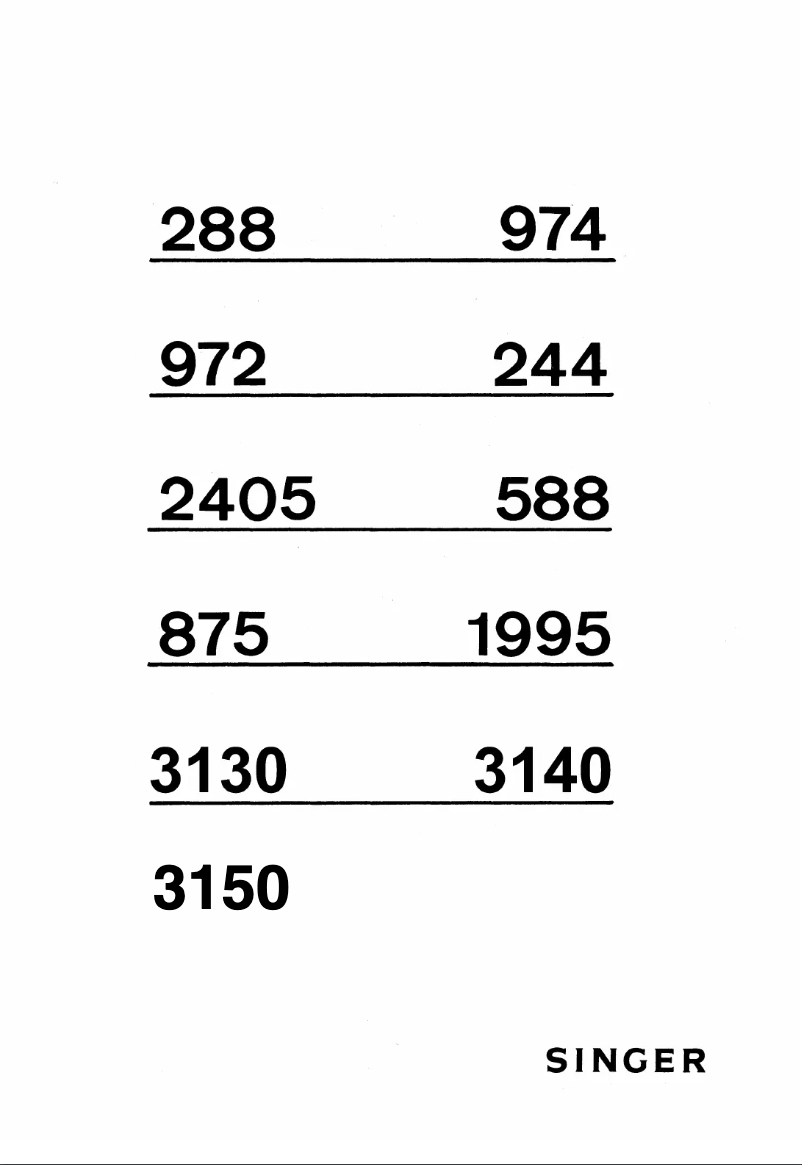 Page 1 de la notice Manuel utilisateur Singer 288