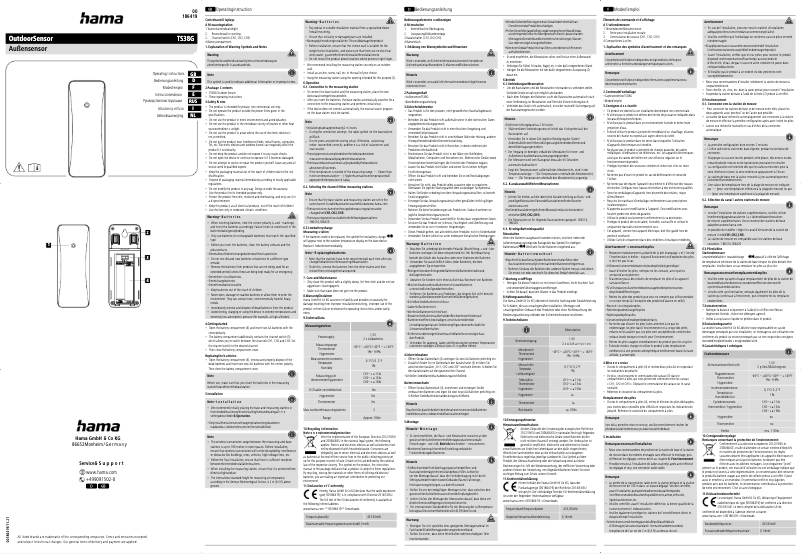 Page n°1 - Manuel utilisateur Hama TS38G