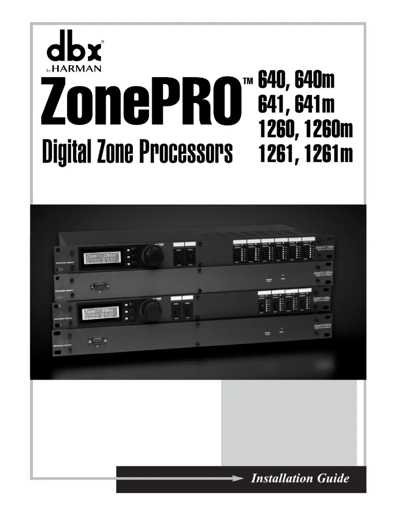 Image de la première page du manuel de l'appareil Zone Pro 1261