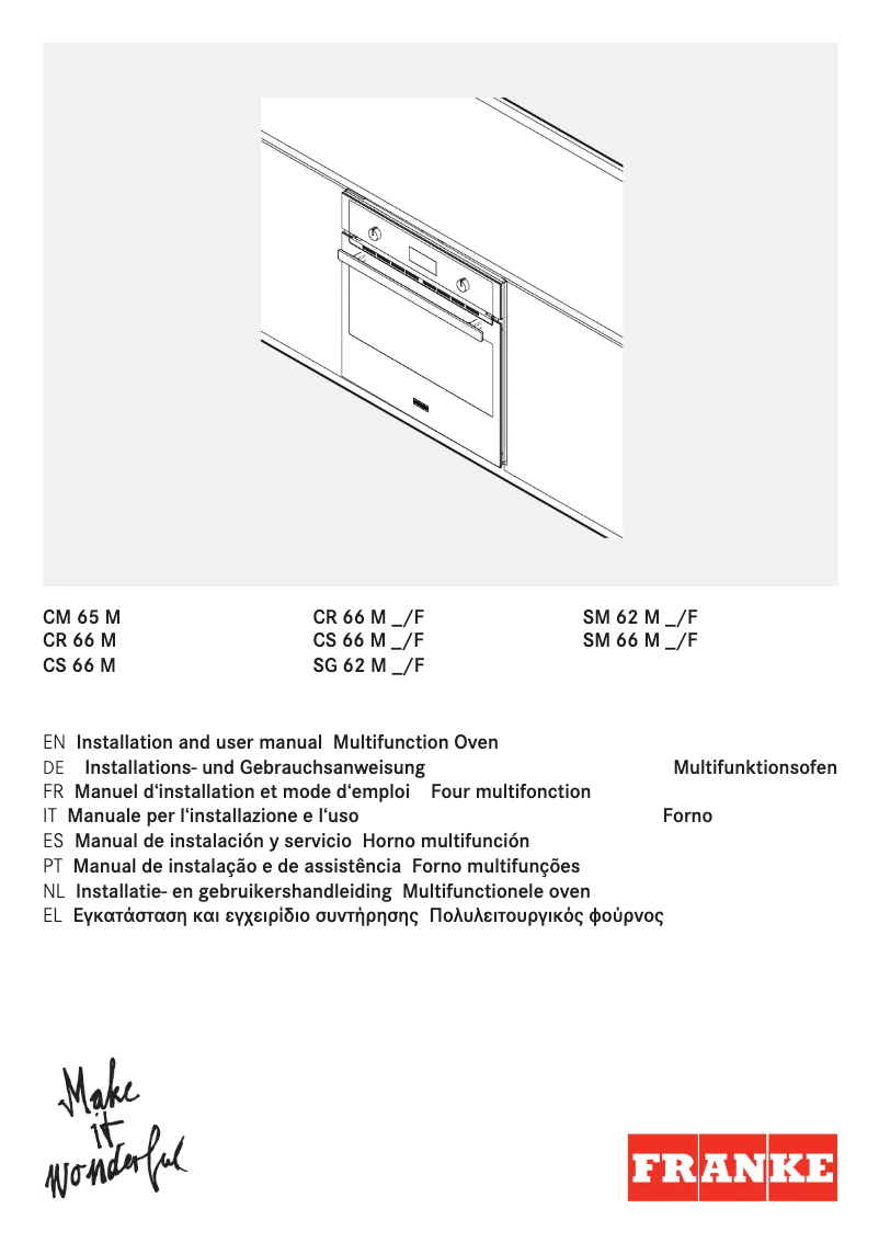 Page n°1 - Manuel utilisateur Franke SG 62 M GF/F