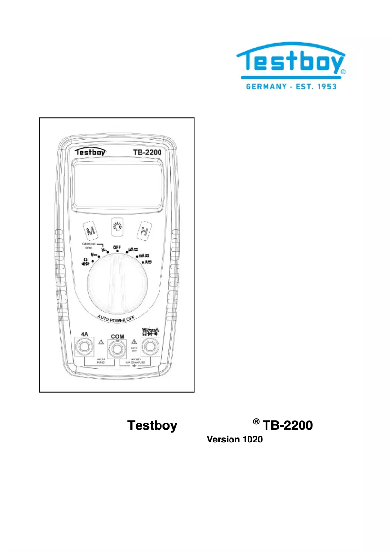 Page 1 de la notice Manuel utilisateur Testboy TB-2200