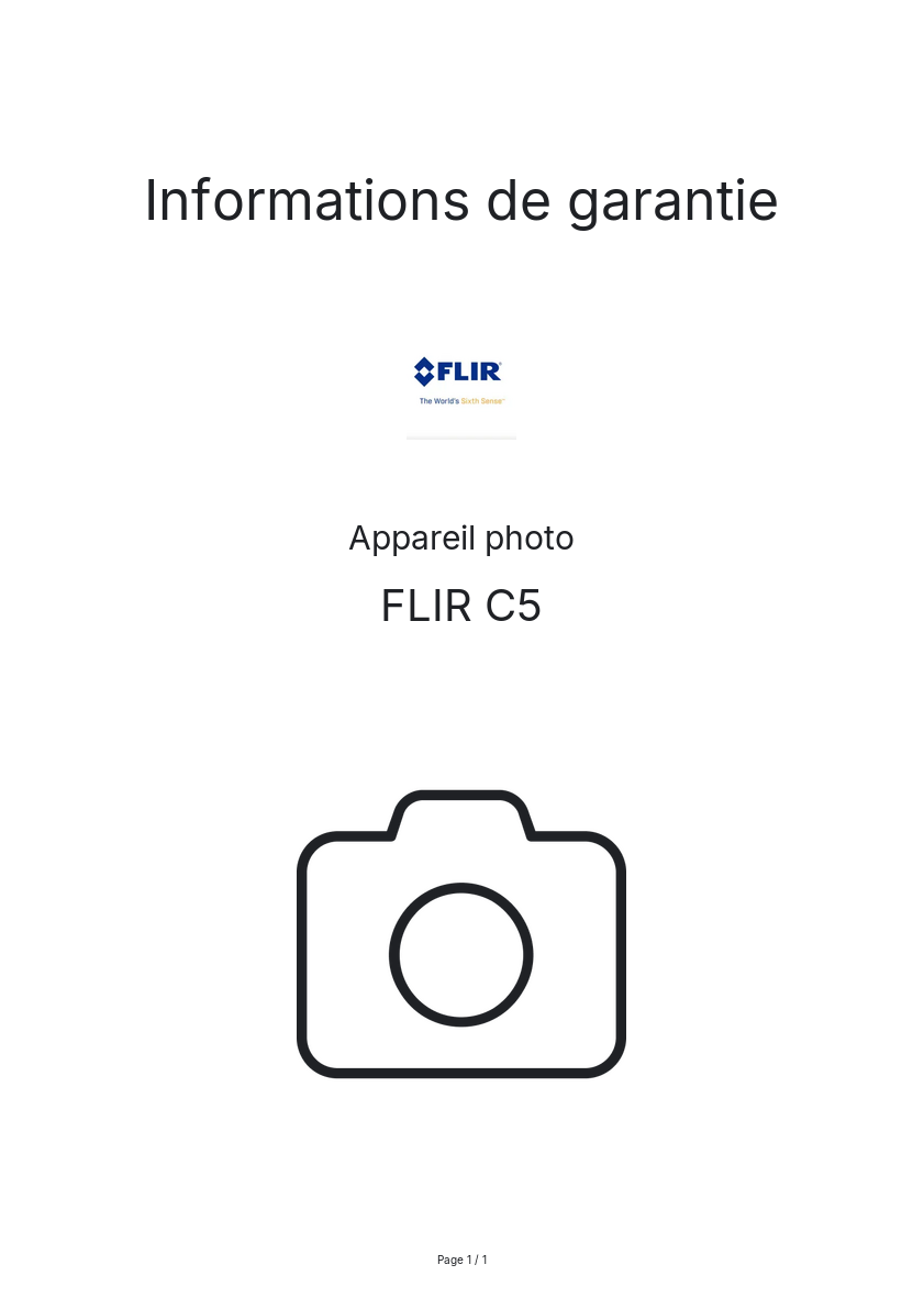 Image de la première page du manuel de l'appareil C5