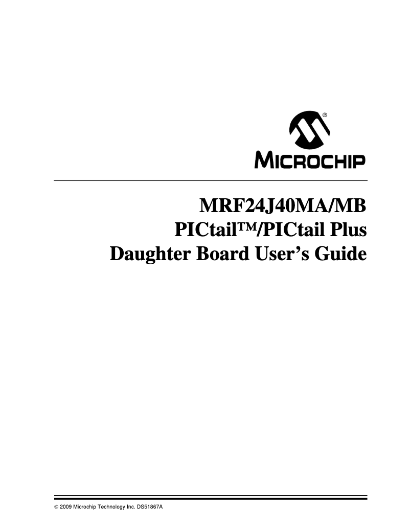 Page 1 de la notice Manuel utilisateur Microchip MRF24J40MA/MB