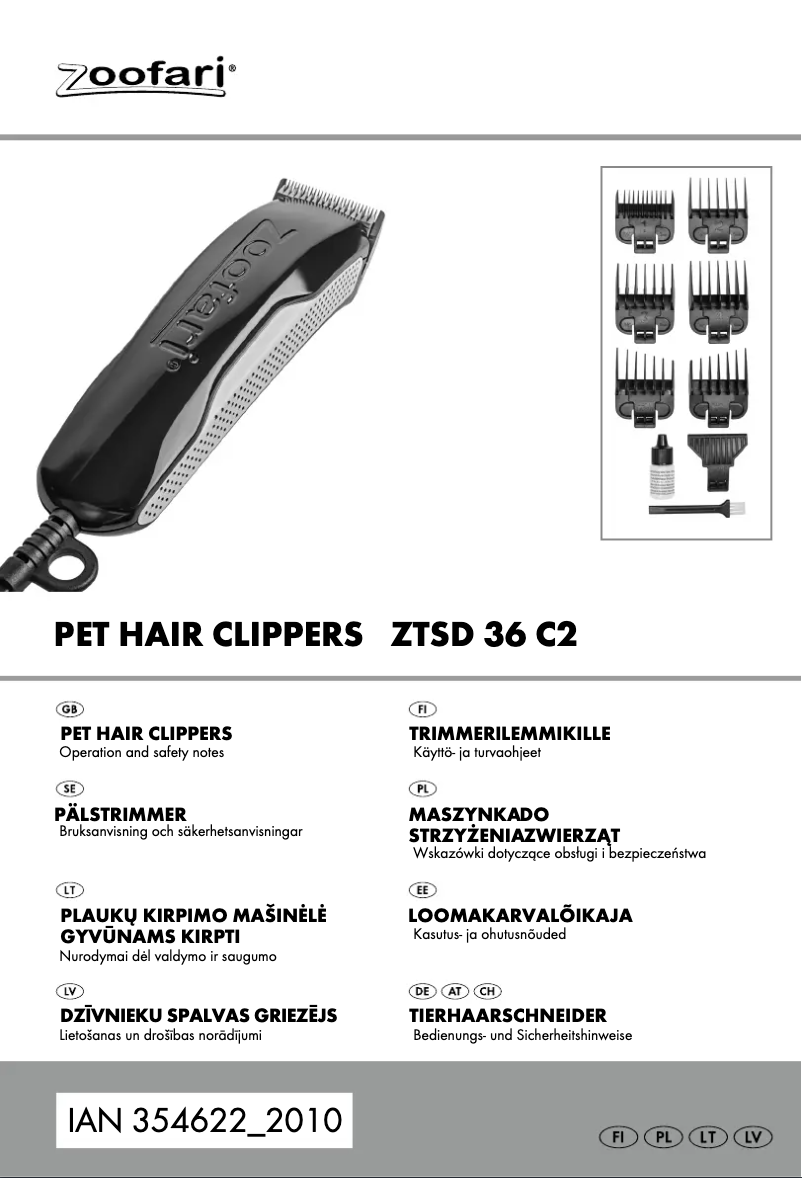 Page 1 de la notice Manuel utilisateur Zoofari ZTSD 36 C2