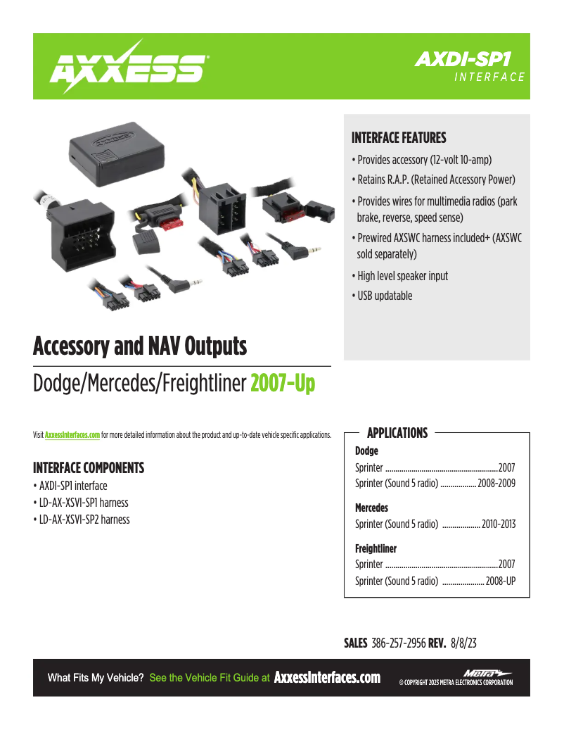 Página 1 del manual Ficha técnica AXESS AXDI-SP1