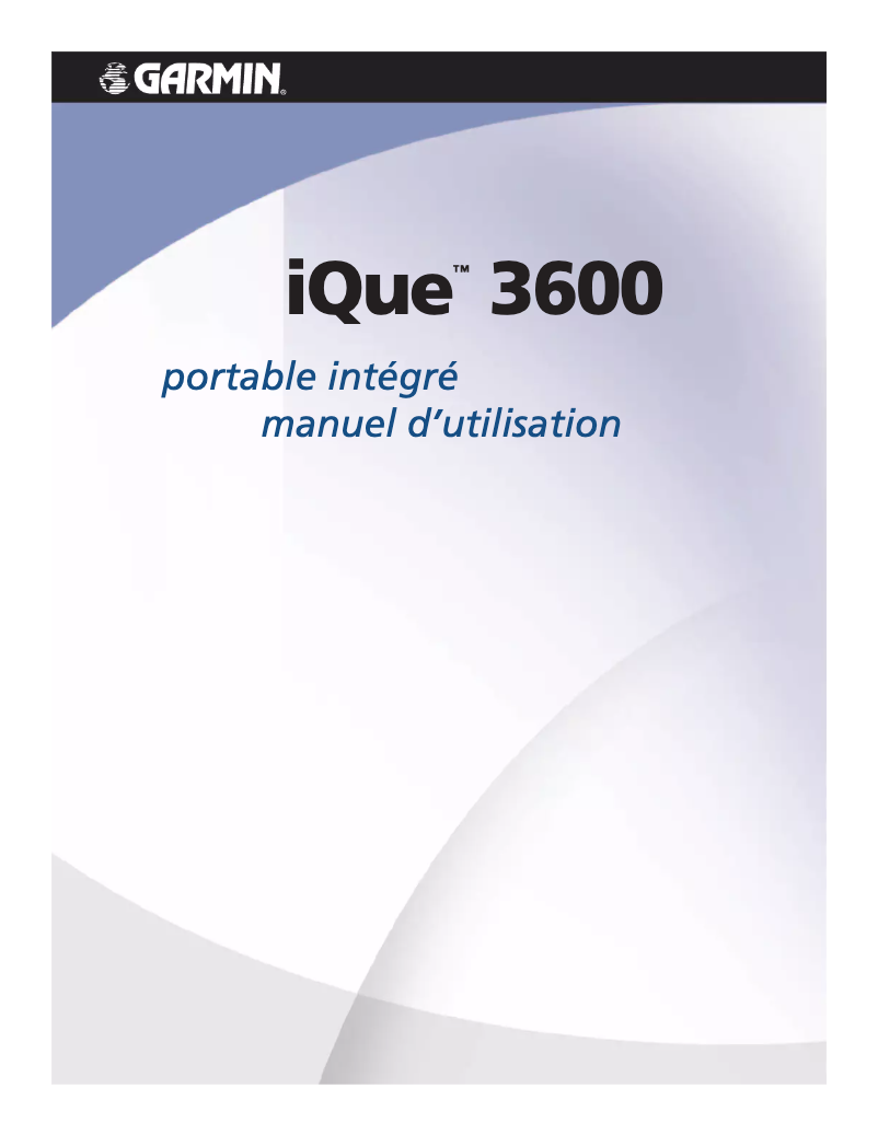 Page n°1 - Manuel utilisateur Garmin iQue 3600