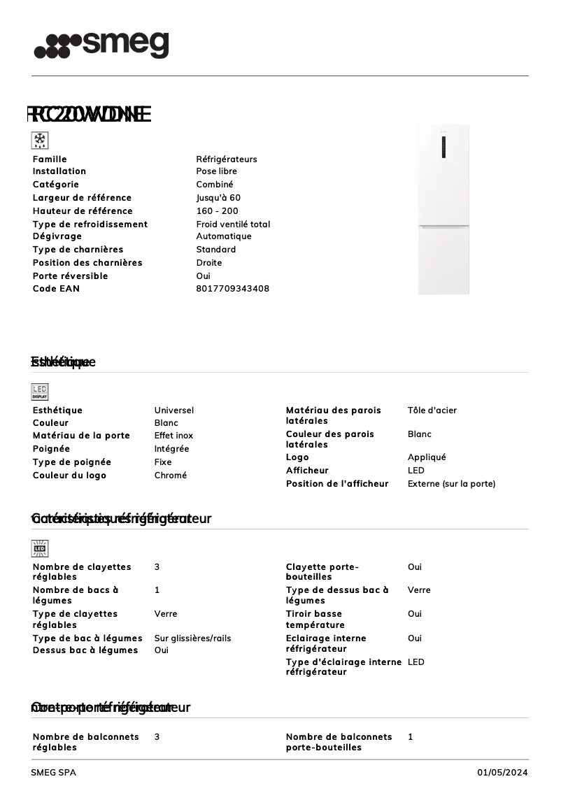 Image de la première page du manuel de l'appareil RC20WDNE