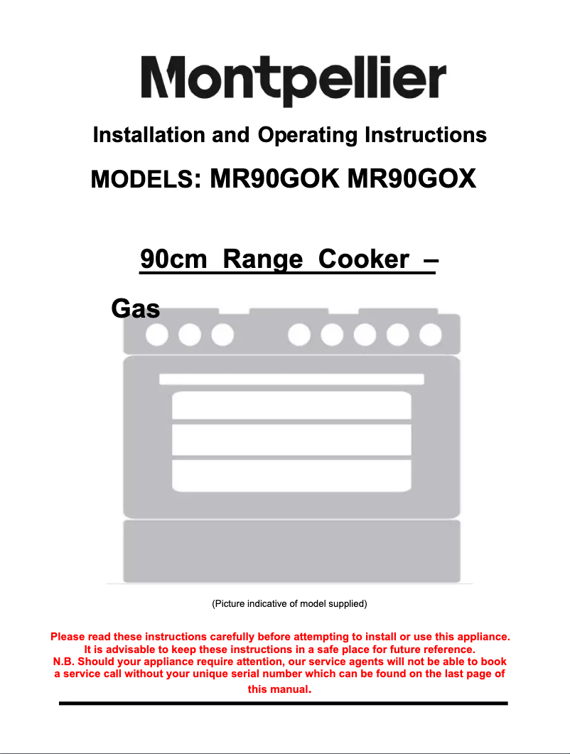 Image de la première page du manuel de l'appareil MR90GOK