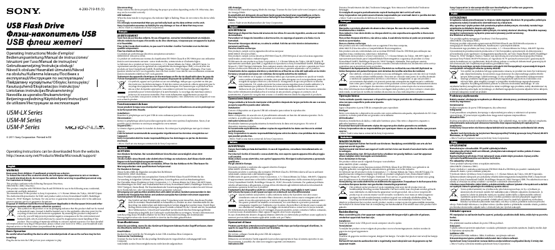 Page n°1 - Manuel utilisateur Sony USM-16GP
