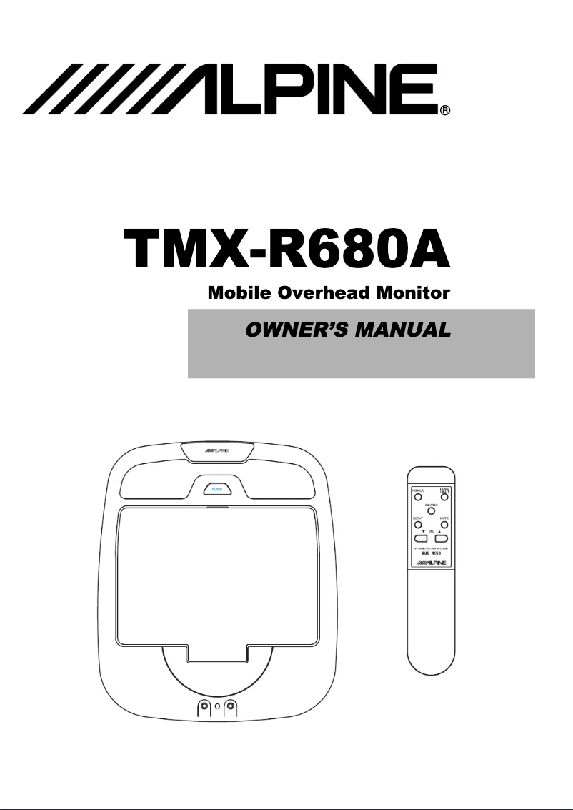 Página 1 del manual Manual de usuario Alpine TMX-R680A