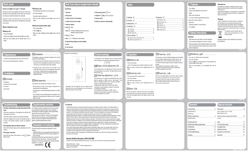 Image de la première page du manuel de l'appareil TEL 10