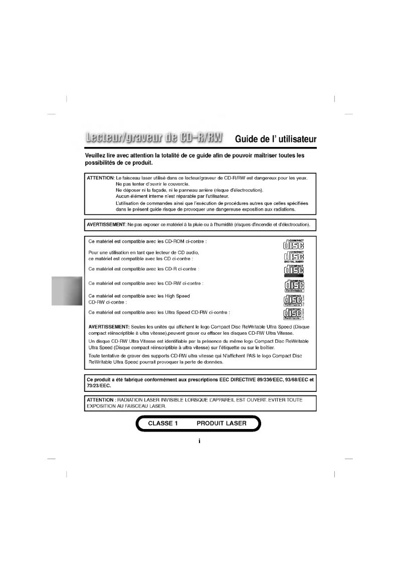 Page 1 de la notice Manuel utilisateur LG GCE-8520B