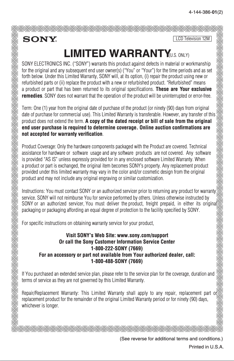 Página 1 del manual Manual de instrucciones Sony KDL-32EX308