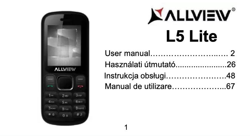 Page n°1 - Manuel utilisateur Allview L5 Lite