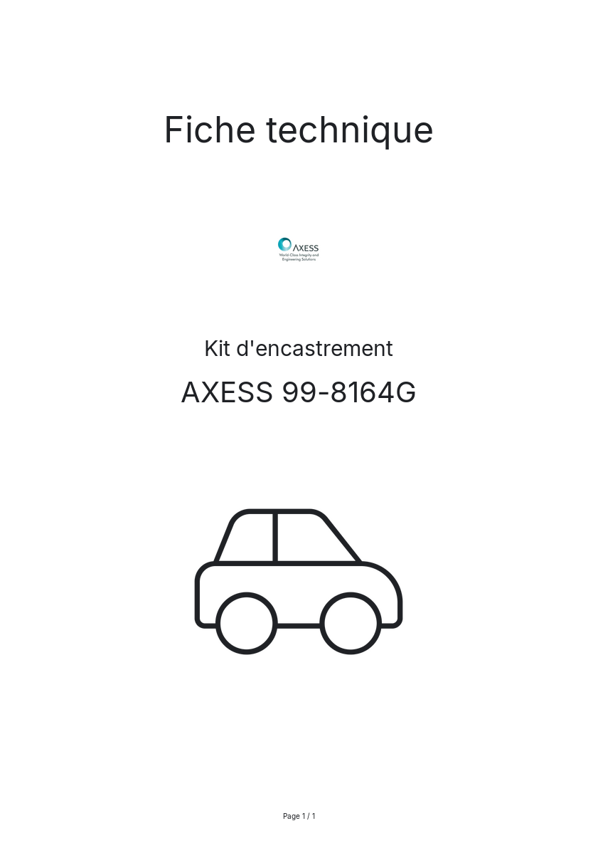 Page n°1 - Fiche technique AXESS 99-8164G