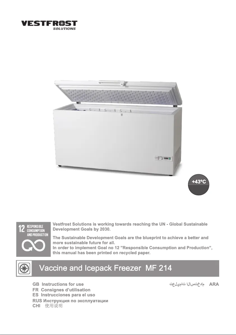 Page n°1 - Manuel utilisateur Vestfrost MF 214