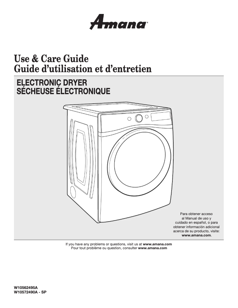 Page n°1 - Manuel d'utilisation et d'entretien Amana NGD5700BW