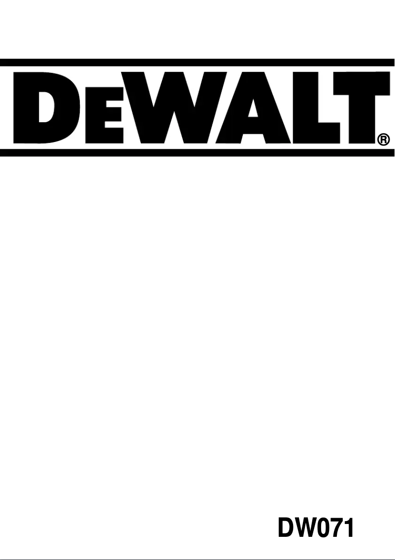 Page 1 de la notice Manuel utilisateur DeWalt DW071