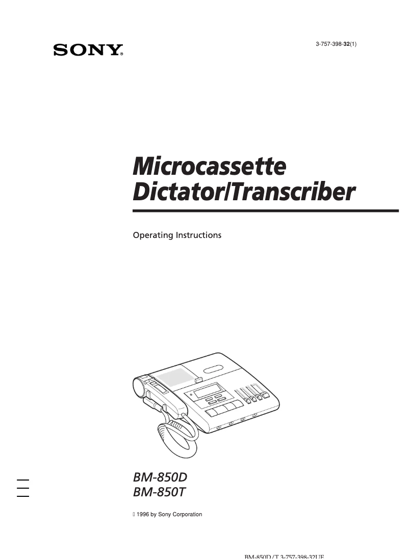 Image de la première page du manuel de l'appareil BM-850D