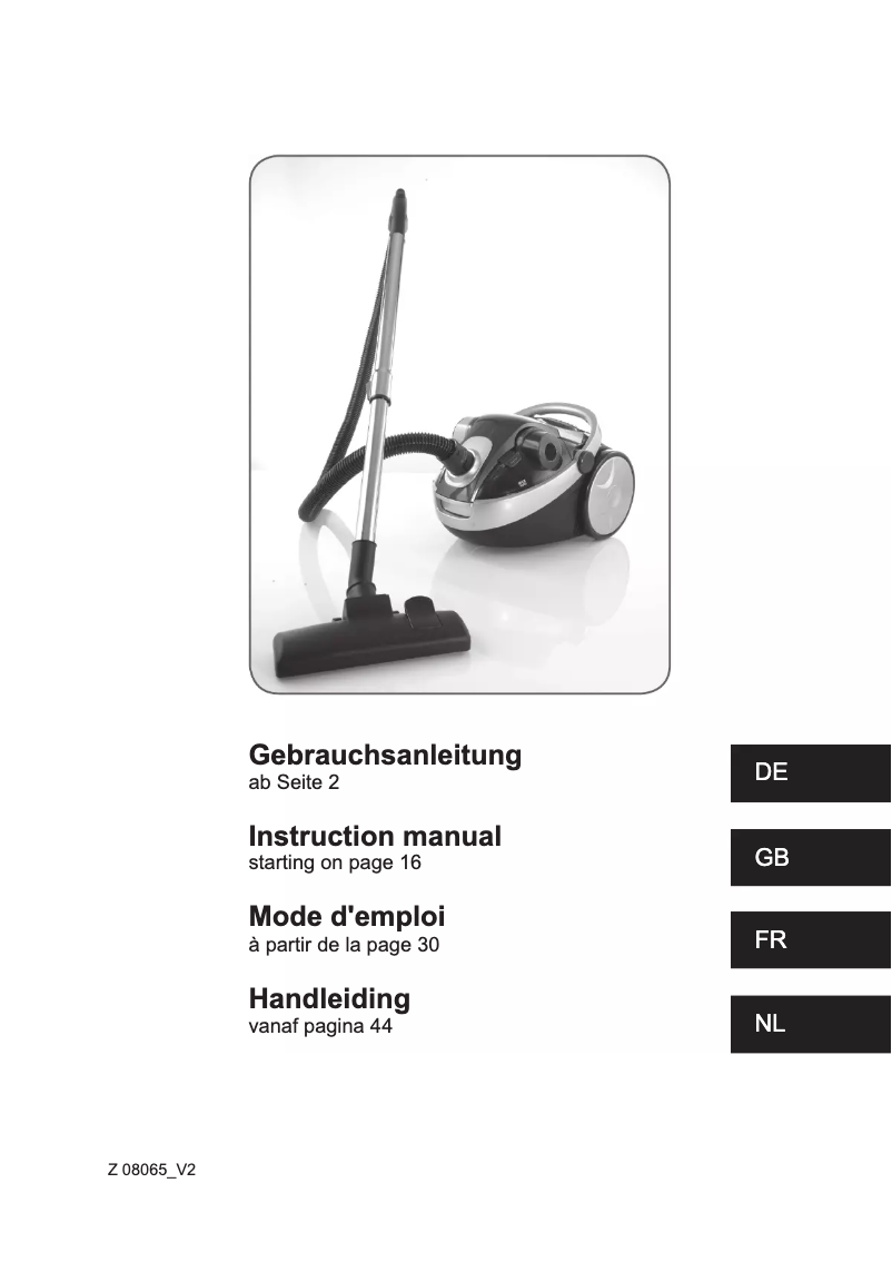 Page 1 de la notice Manuel utilisateur Cleanmaxx Z 08065