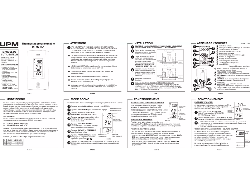 Image de la première page du manuel de l'appareil HTM311A
