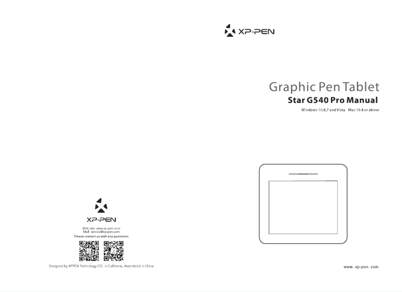 Page 1 de la notice Manuel utilisateur XP-PEN Star G540 Pro
