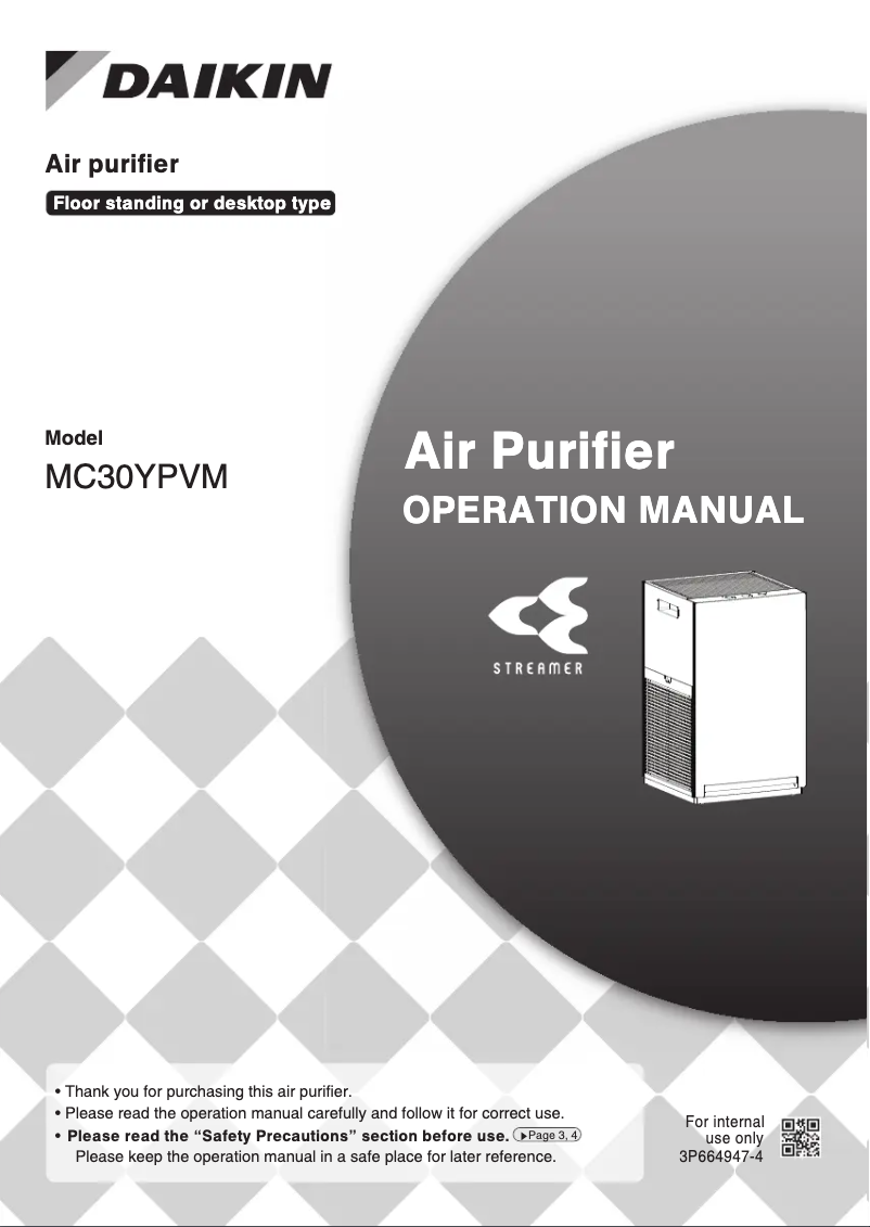 Page 1 de la notice Manuel utilisateur Daikin MC30YPVM