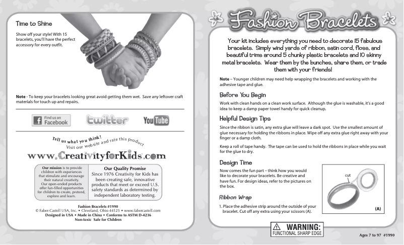 Image de la première page du manuel de l'appareil Fashion Bracelets