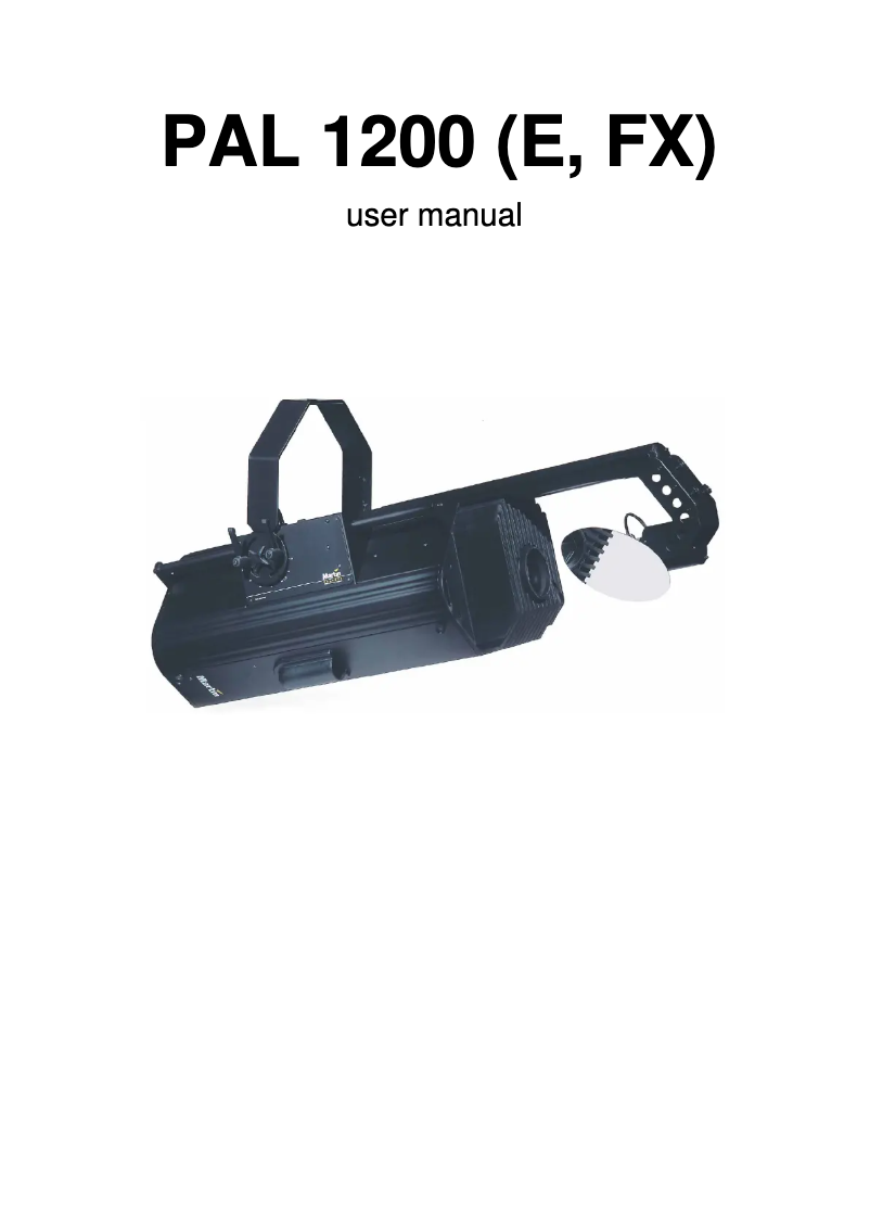 Page n°1 - Manuel utilisateur Martin PAL 1200 FX