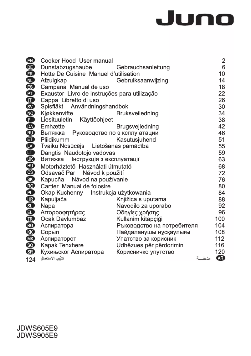 Page n°1 - Manuel utilisateur Juno JDWS605E9