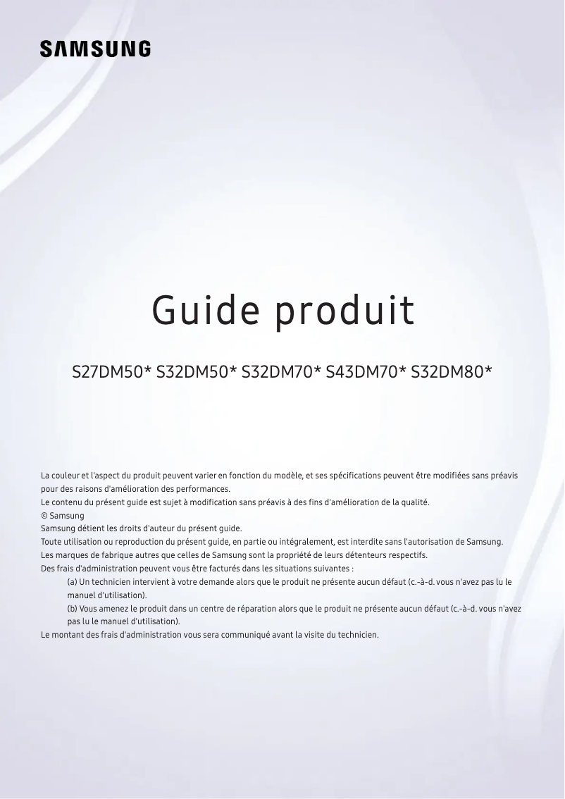 Page 1 de la notice Brochure Samsung S43DM702UU